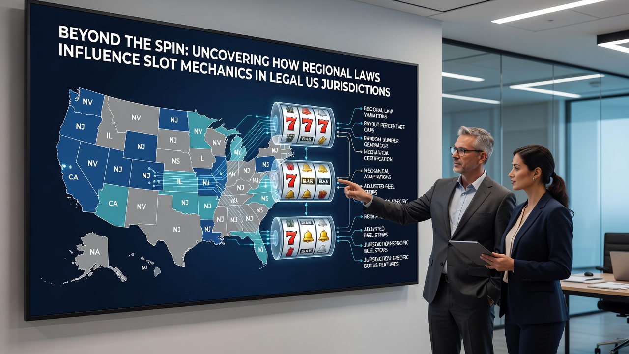 Close-up of digital slot interface showing state-specific regulatory compliance badges