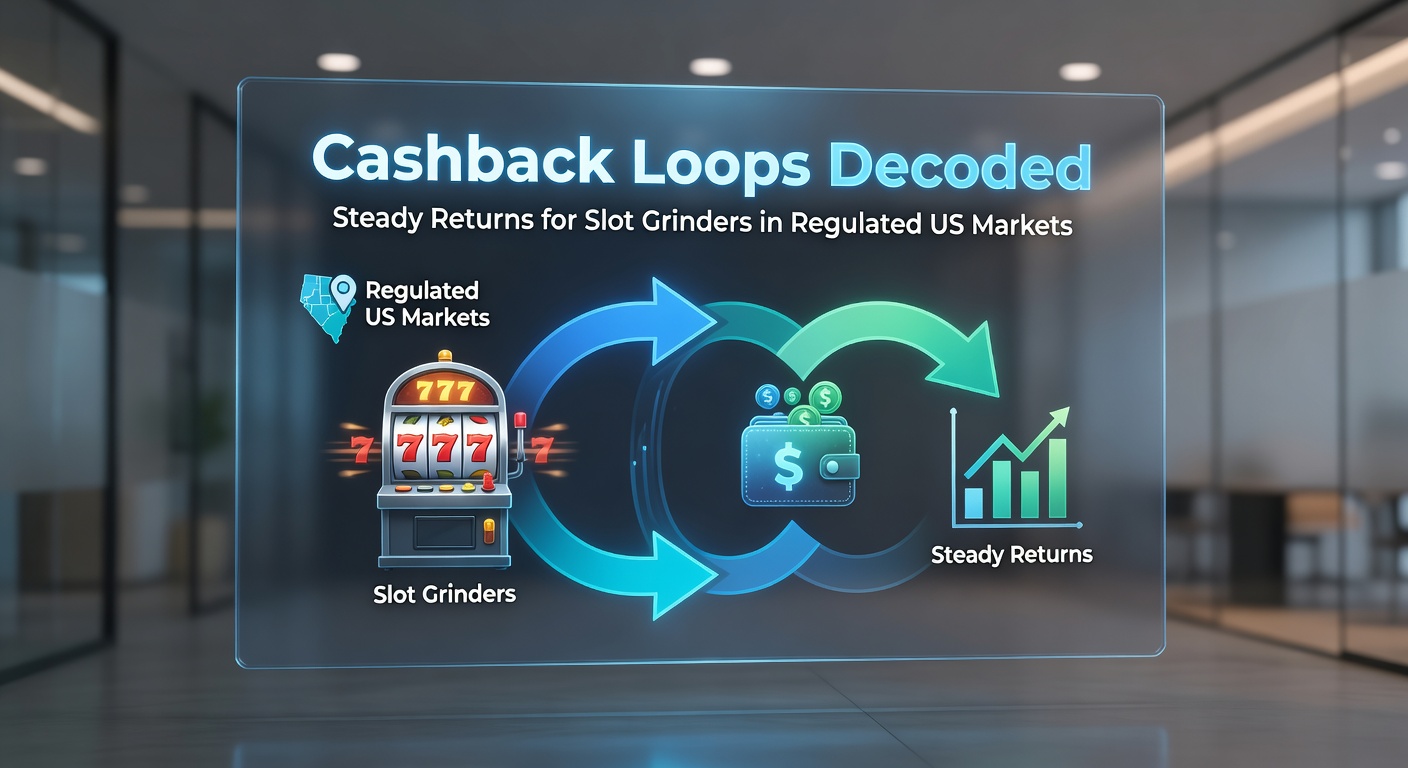 Digital slot reels spinning with cashback icons overlayed on a US flag backdrop, highlighting regulated market promotions