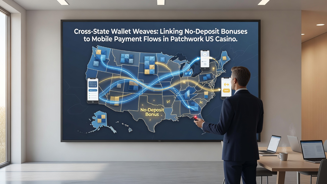 Mobile app interface displaying no-deposit bonus credits moving through a multi-state digital wallet