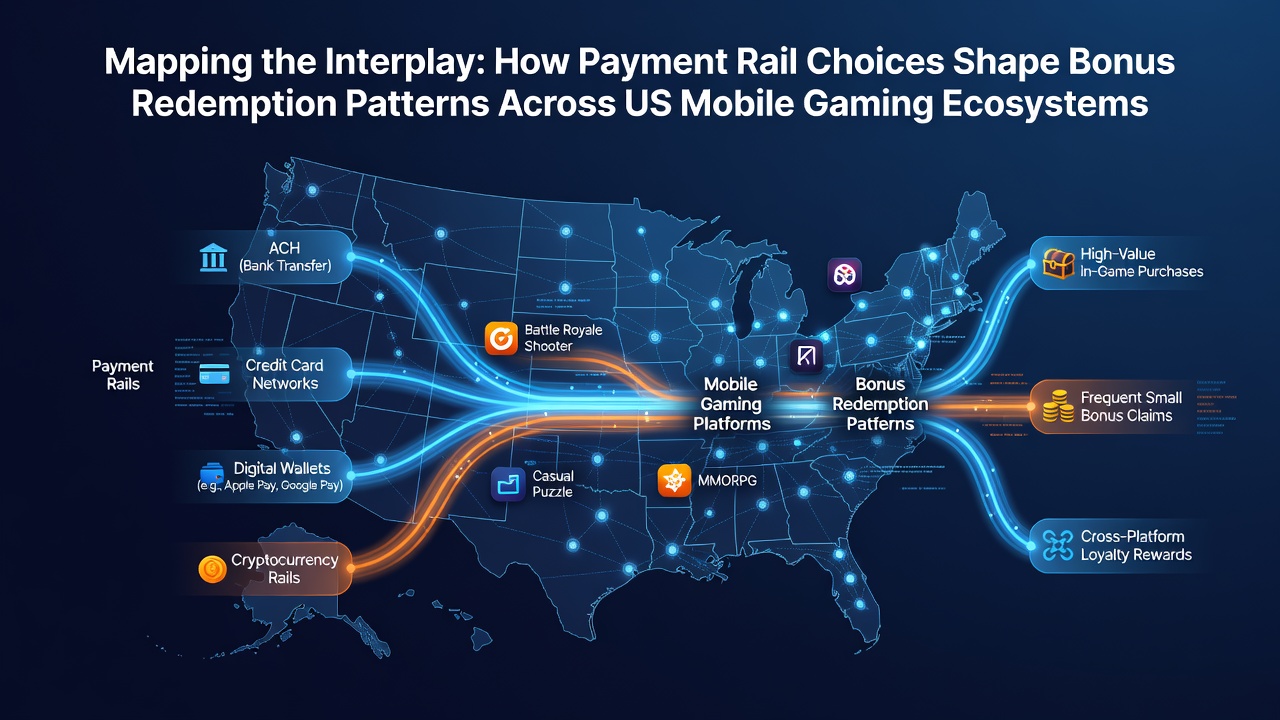 US mobile gaming payment rails and bonus redemption interface on smartphone