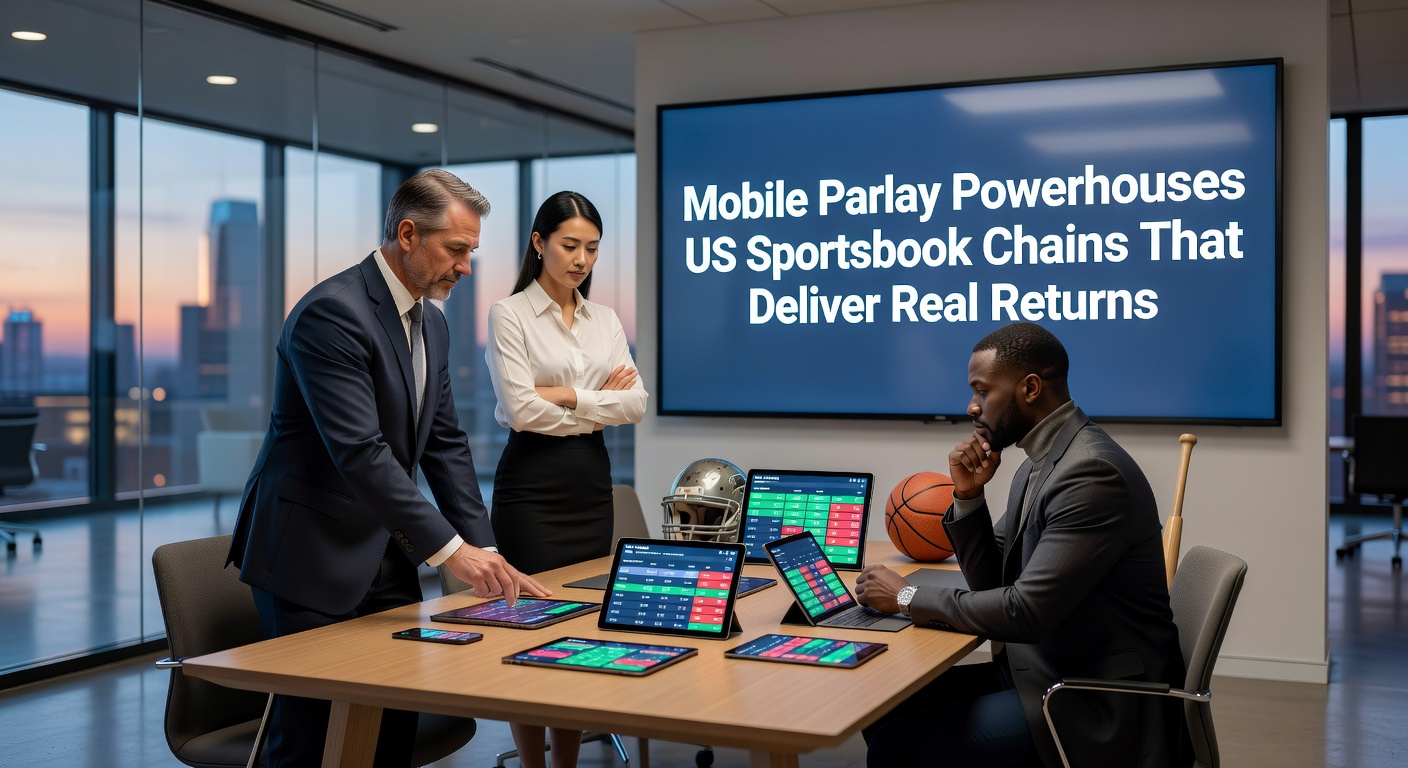 Mobile phone screen displaying a vibrant parlay bet interface from a leading US sportsbook app, highlighting multiple game selections and potential payouts