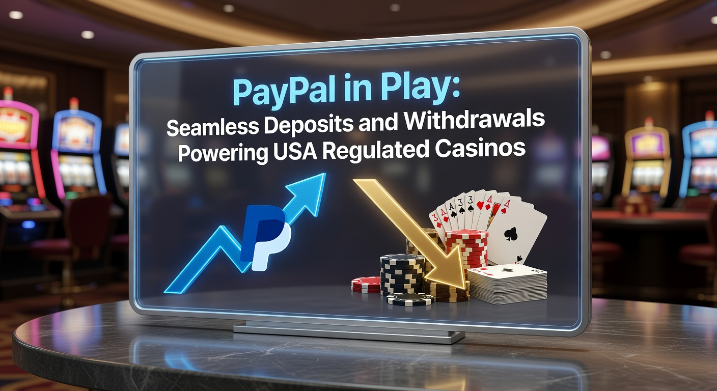 Digital interface showing PayPal deposit options on a US online casino app, highlighting quick transaction buttons and security icons