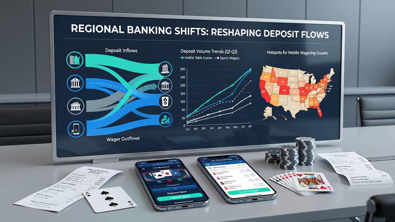 Mobile sports wagering interface displaying deposit options affected by regional banking changes
