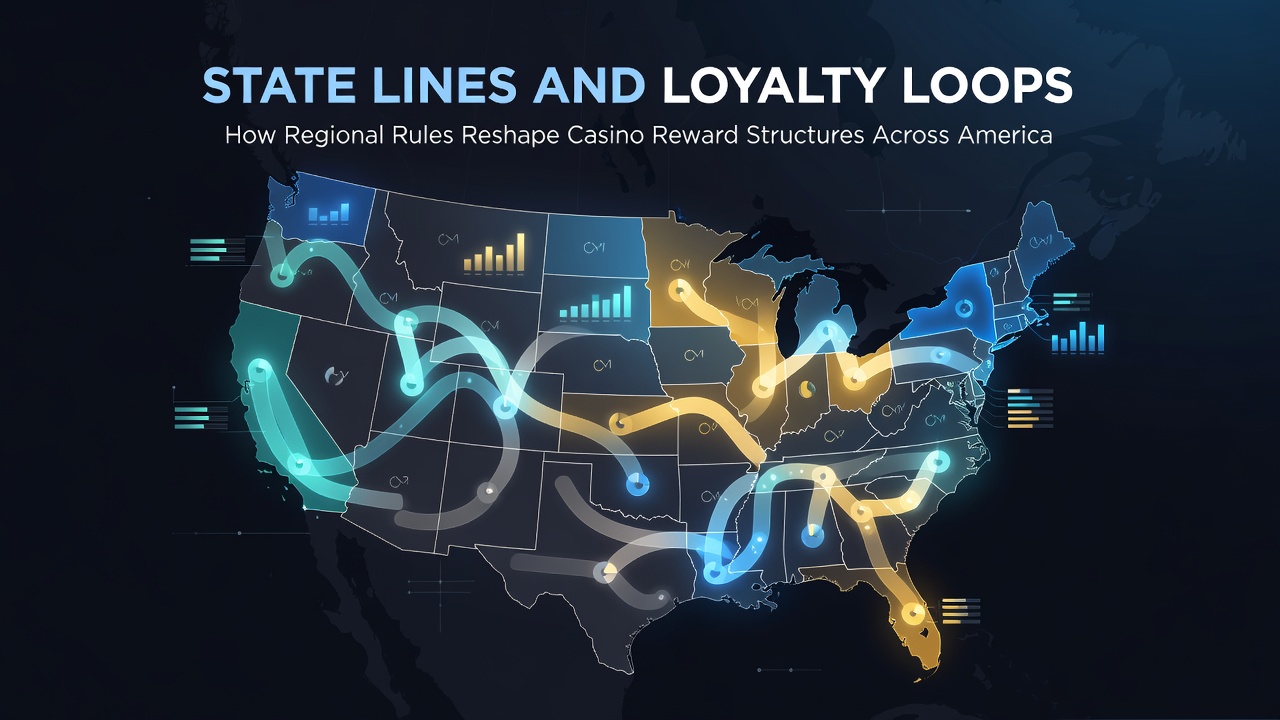 Map of US states showing varying casino regulations and loyalty program differences