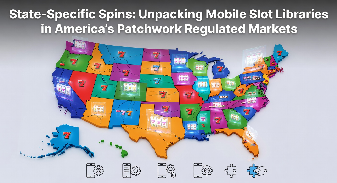 A vibrant montage of mobile slot screens displaying diverse game themes from classic fruits to modern adventures, highlighting state-specific icons like New Jersey and Pennsylvania flags in the background