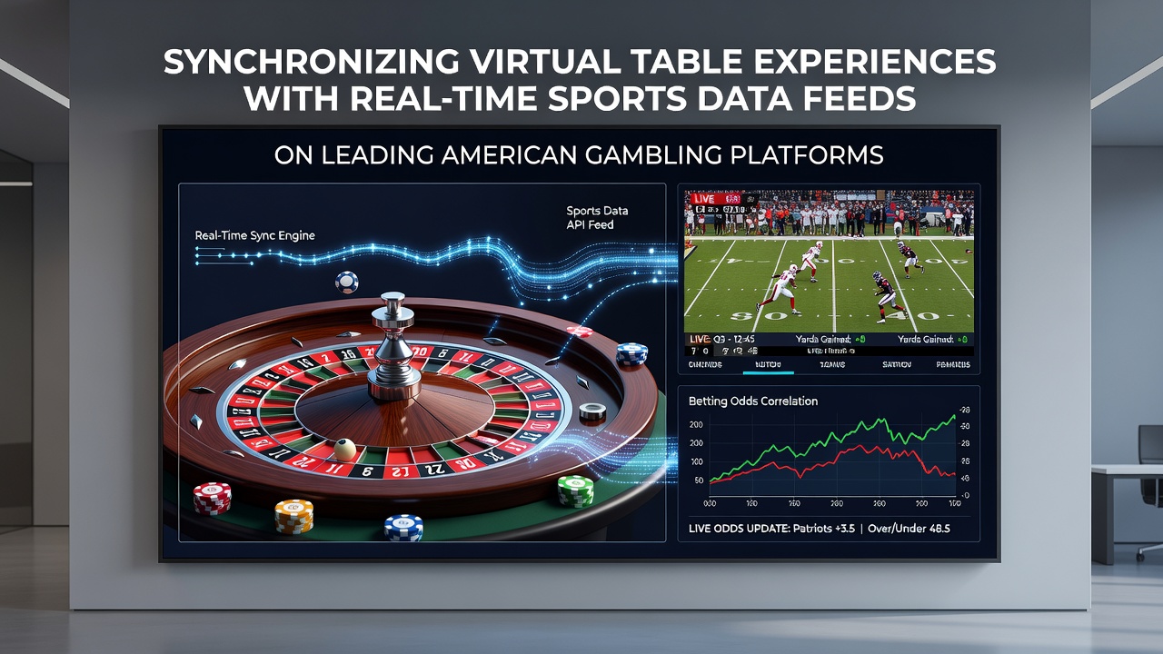 Mobile screen showing integrated sports data feed updating virtual roulette wheel probabilities in real time on an American gambling application