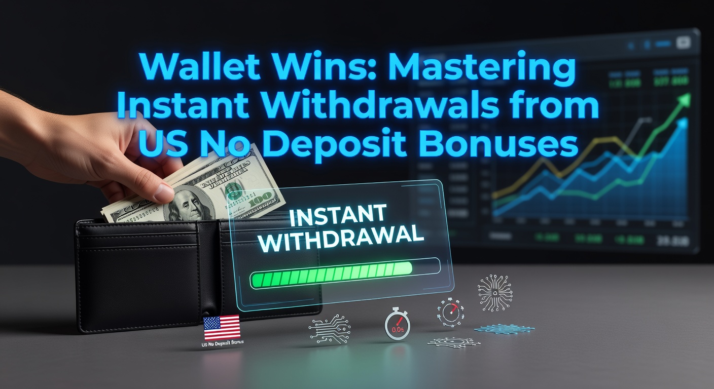Digital wallet app displaying instant casino withdrawal confirmation on a smartphone screen, highlighting quick access to winnings from no deposit bonuses